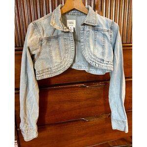 Almost Famous Cropped Denim Jacket Size L